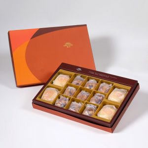【Orange Gold】13 pcs Gift Box★Pork Mung Bean Traditional Mooncake*2+Mung Bean Traditional Mooncake*2+Mixed Nut Tart*9