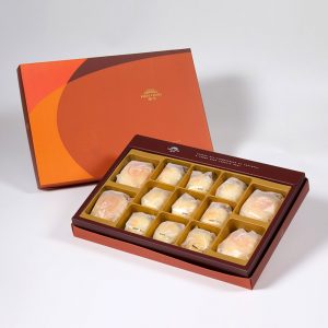 【Orange Gold】13 pcs Gift Box★Pork Mung Bean Traditional Mooncake*2+Mung Bean Traditional Mooncake*2+Golden Salty Yolk Duels Beans Mooncake*9
