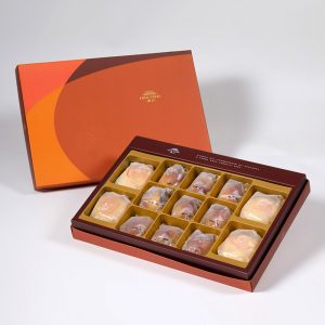 【Orange Gold】13 pcs Gift Box★Pork Mung Bean Traditional Mooncake*2+Mung Bean Traditional Mooncake*2+Caramel Chestnut Mooncake*9